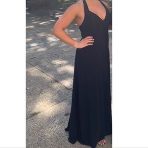 Halter dress, black, floor length — formal, bridesmaid, prom, etc.